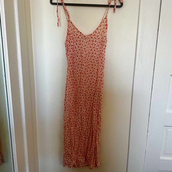 Billabong Sunbright Slip Dress Pink Floral Size M - Midi Dress - Picture 4 of 7